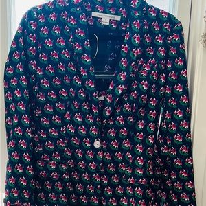 DVF silk blazer and pant suit. Brand new - never been worn.